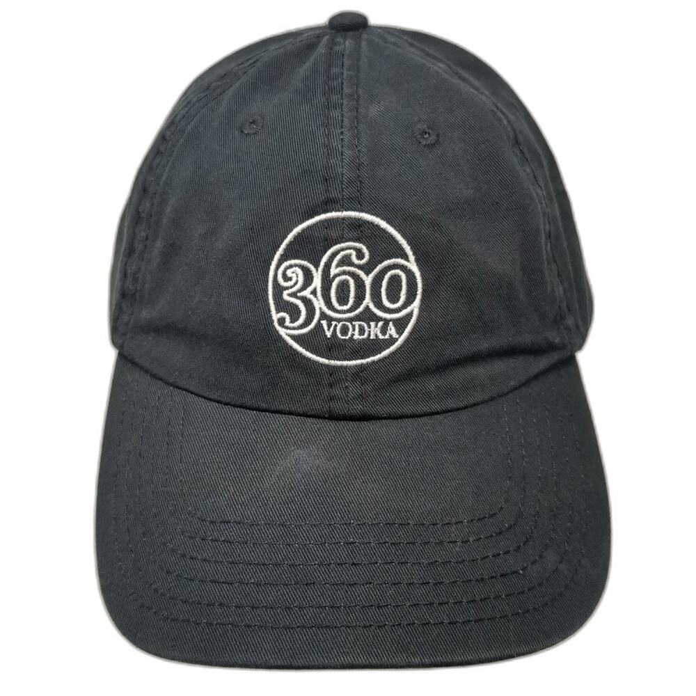 Otto Baseball Cap Black One Size 360 Vodka Embroidered Logo Slideback Hat